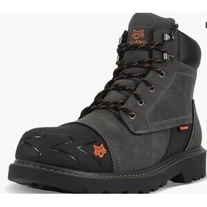 Yelang Mens 6in Steel Toe Work Boots Gray ASTM F2413-18 Safety Shoes Size 9.5 EW